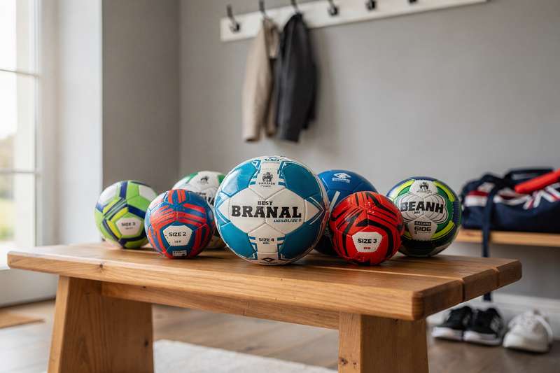 Selection of handball balls displayed with varying sizes and grip textures for UK players.