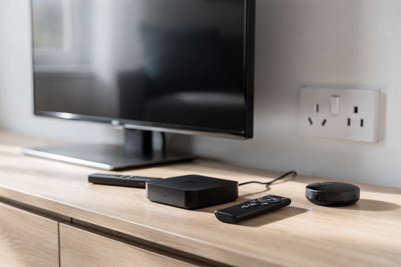 Top media streaming devices displayed side by side for UK consumers comparing features and performance.