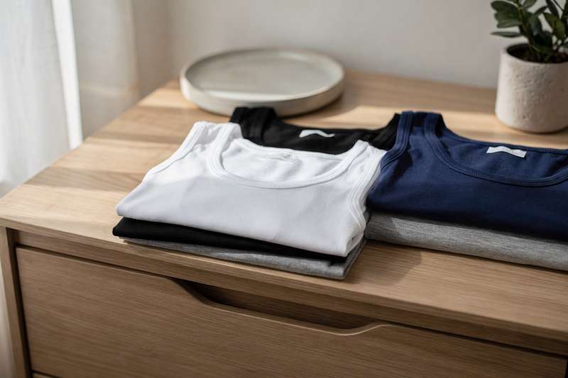 High-quality men's singlets displayed on a model showing fit, fabric texture, and style options for gym wear.