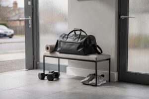 Collection of six durable sports duffel bags arranged to display different styles and sizes for active users.
