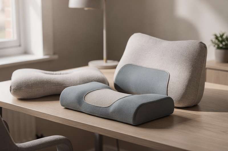Ergonomic office chair with lumbar support and armrests displayed in a modern workspace setting.
