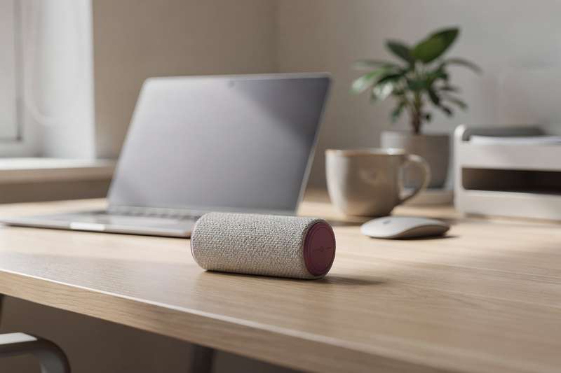 Compact foam roller positioned against shoulder muscles demonstrating targeted mobility techniques for desk workers.