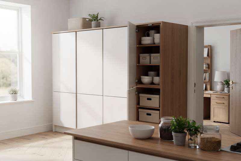 Modern kitchen cabinets and cupboards displayed in various styles suitable for contemporary UK homes.