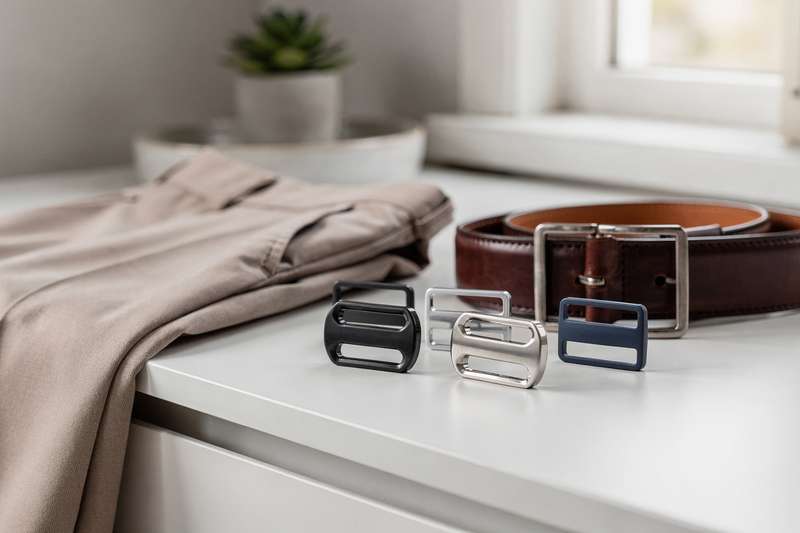 Selection of decorative belt pins and functional waist tightener clips displayed for UK shoppers.